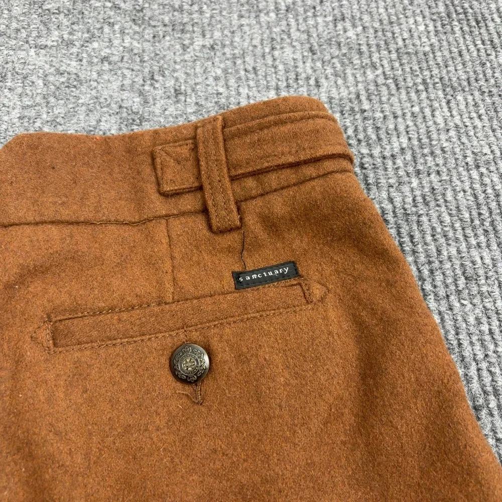 Sanctuary Shorts Womens 26 Brown Wool Blend‎ Cuffed Trouser Academia Preppy
